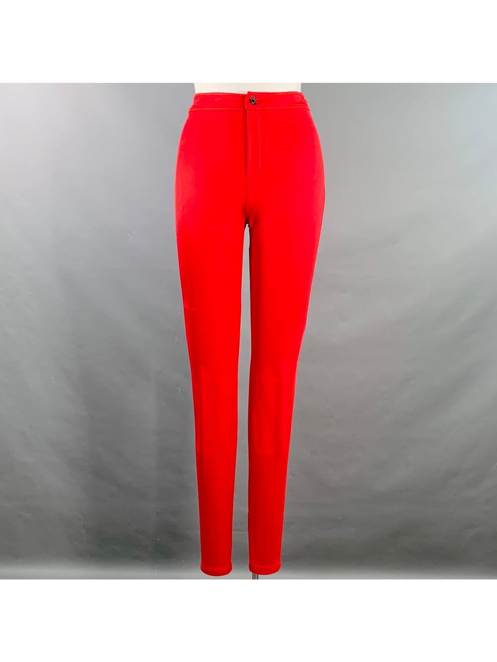 SAINT LAURENT Size 10 Red Viscose Blend Tapered Dress Pants